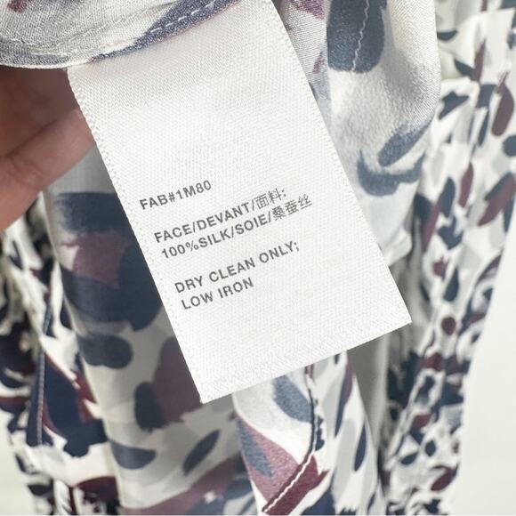 Lafayette 148 New York Size M Scottie Silk Printed Button Down Blouse Shirt - Picture 7 of 11